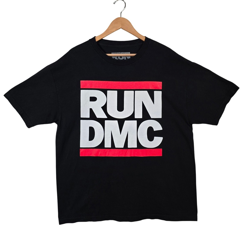 RUN DMC Mens Black Graphic T Shirt XL Hip Hop Rap‎ Concert Tee